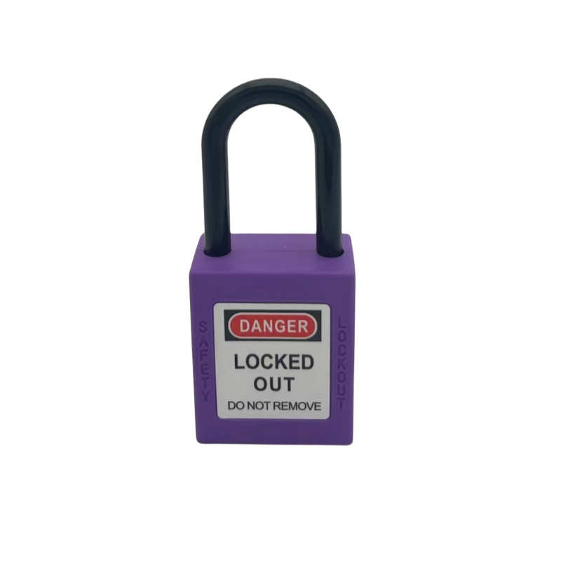 Eight Colors Lockout Padlock 38mm ABS Engineering Plastic Insulation Nylon Shackle Isolation Security Red LOTO Lock With Key: Satin Nickel
