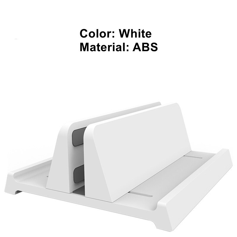 Vertical Laptop Stand Holder Adjustable Desktop Notebook Dock 3 in 1 Space-Saving Stand for MacBook Pro Air, Laptop Accessories: ABS -White