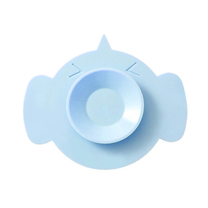 Tapis à ventouse Double face, bol antidérapant, plat à ventouse fixe en Silicone, dessous de verre pour bébés garçons filles en bas âge: Blue