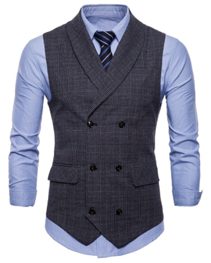 Lovzon merkki puku liivi miesten takki hihaton beige harmaa ruskea vintage tweed liivi kevät syksy plus koko liivi