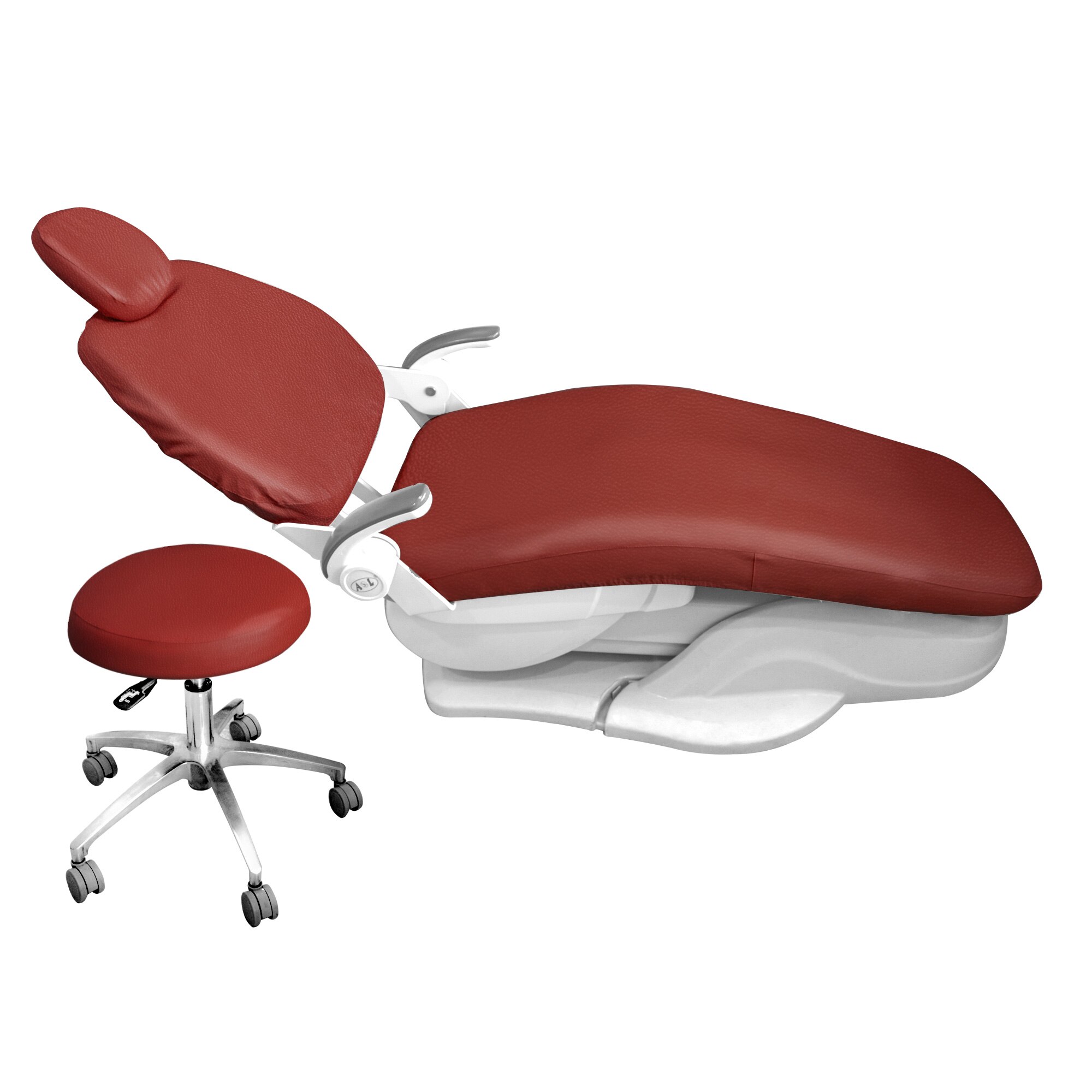 Dental PU Leather Unit Dental Chair Seat Cover Chair Cover Elastic Waterproof Protective Case Protector Dentist Equipment 1 Set: Rose