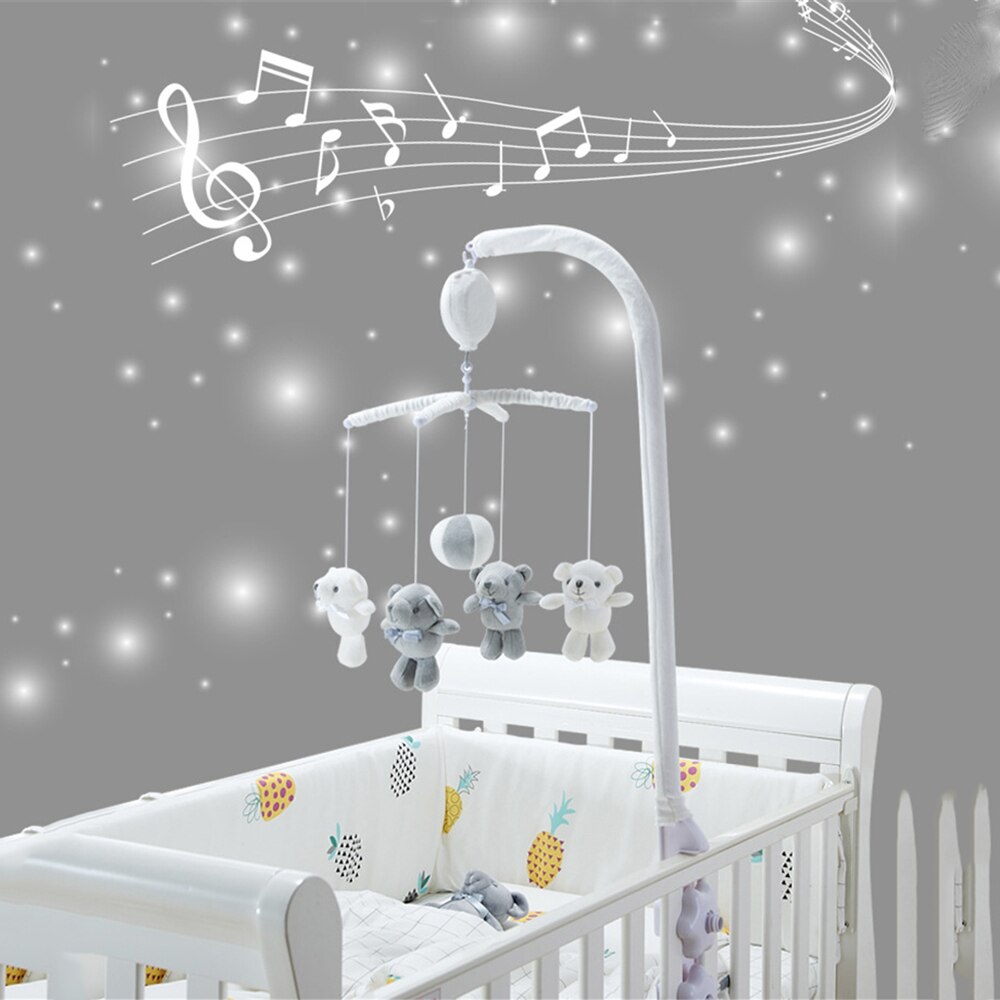 Baby Speelgoed Witte Rammelaars Beugel Set Wieg Mobiele Bed Bel Speelgoed Houder Arm Beugel Hugs Wind-Up Muziek box Ontwikkelen Speelgoed