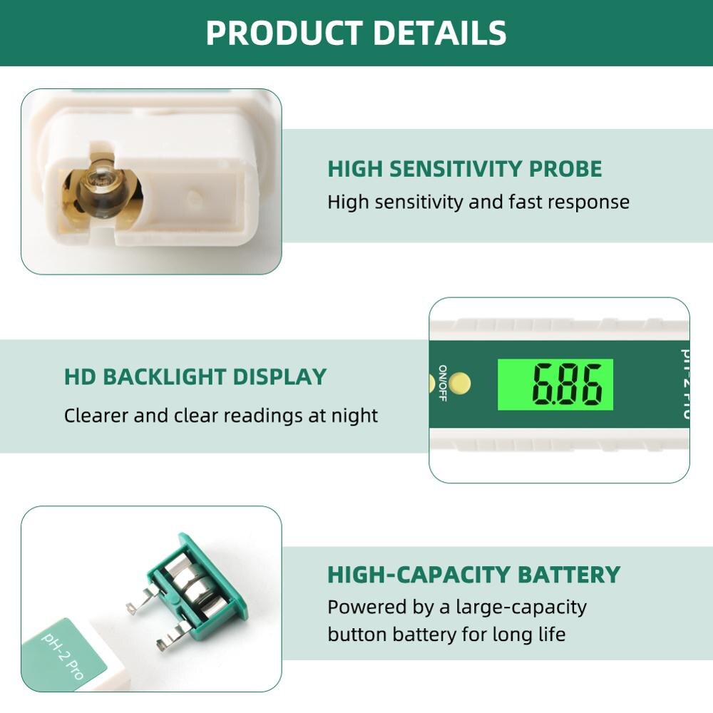 yieryi Digital PH Meter PH Tester Pen Litmus Tester 0.01 PH High Accuracy Water Tester with ATC PH Test Strips Function