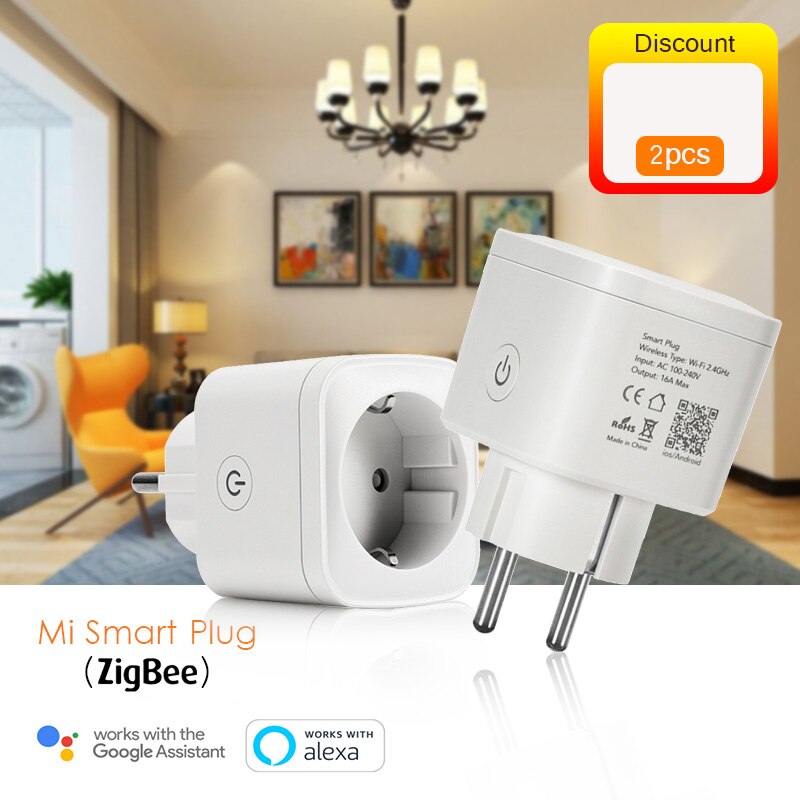 EU Plug WIFI Smart Outlet Socket Remote Control Timer Voice Control Power Energy Monitor Smart Power Socket With Alexa Assistant