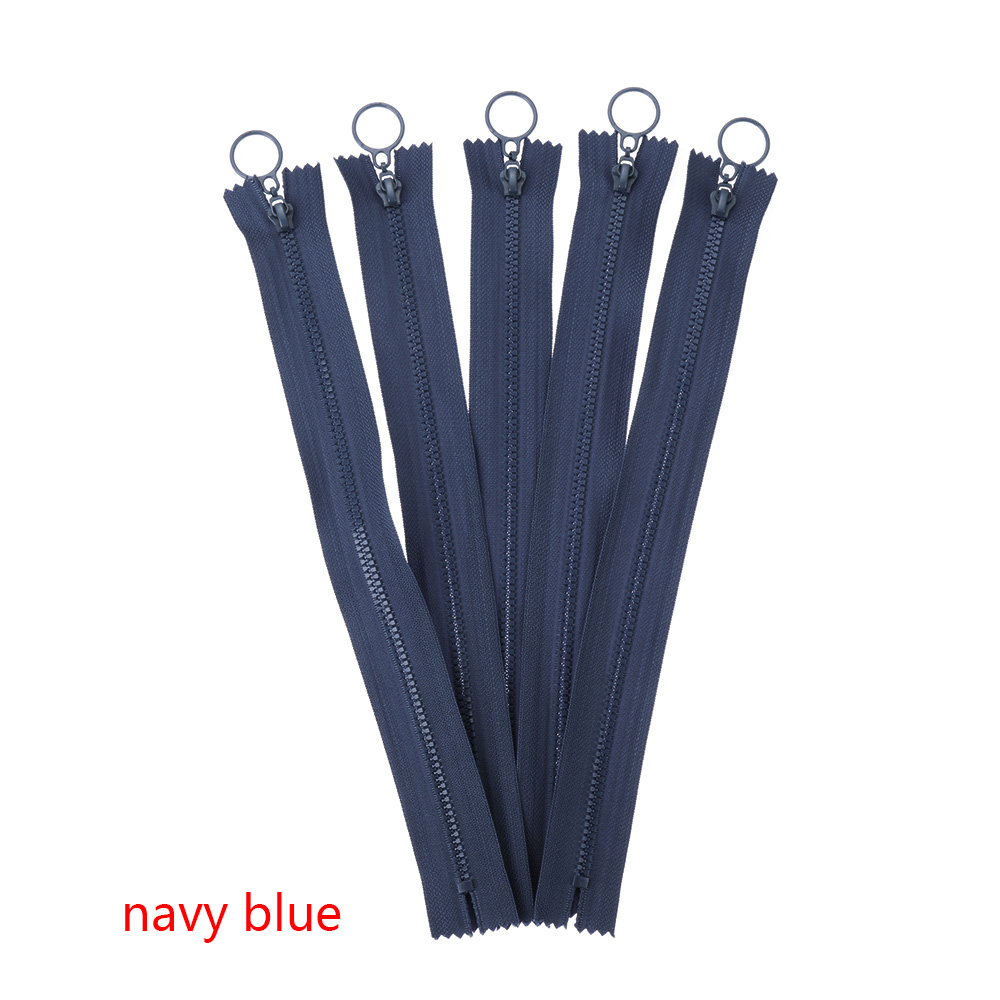 Uds 25cm cremalleras invisibles DIY de Nylon de bobina cremallera para costura Ropa Accesorios anillo de tiro de cremallera Slider la cabeza para DIY de prendas de vestir: navy blue