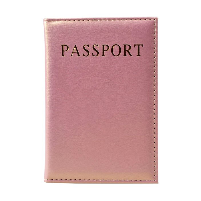 DIKEDAKU Simple Women Passport Cover Pink Travel Pu Leather Passport Holder Wallets Solid Girls Protect Passport Pocket