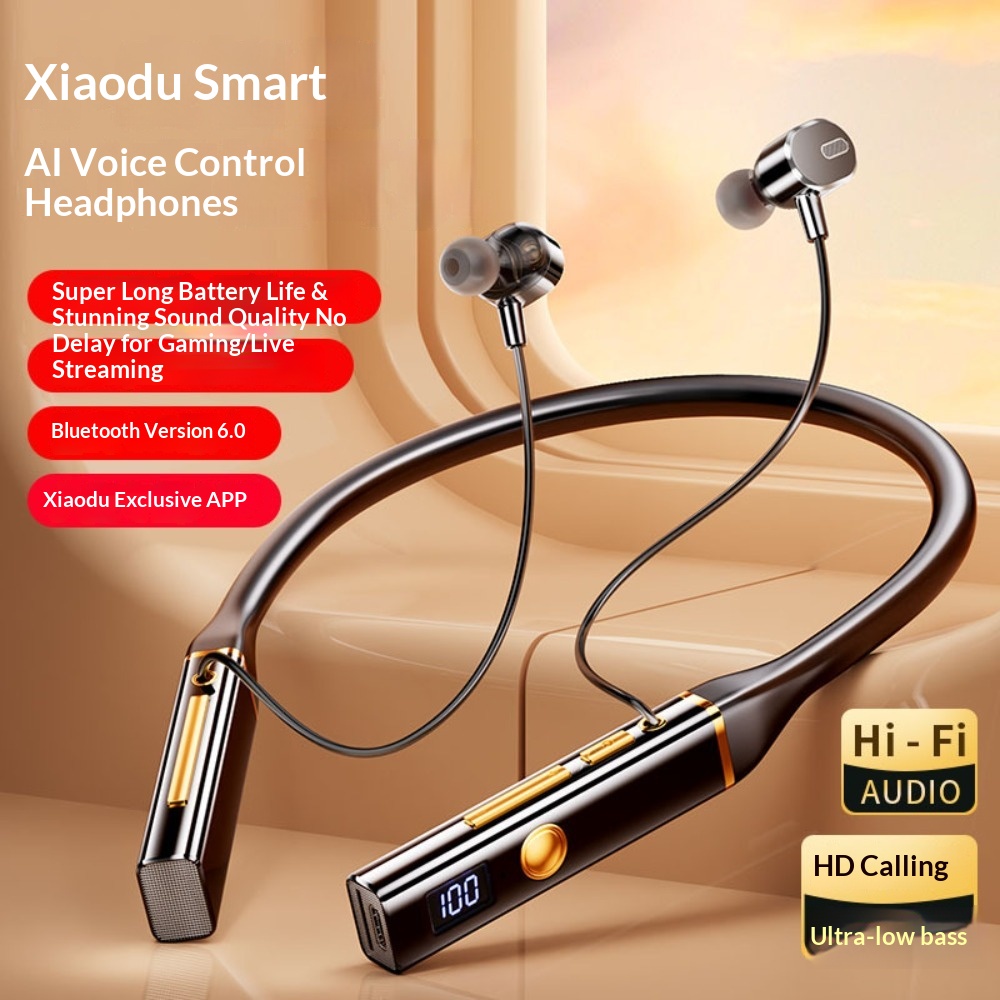 High Appearance Value Neck-hung Bluetooth Headphones Version Noise Cancellation HIFI Sound Ultra-Long Battery L