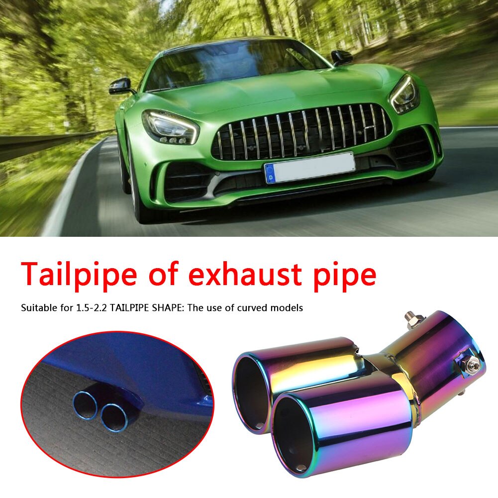Bent Dual Exhaust Tip Bolt-on Straight Cut Stainless Steel Exhaust Tailpipe Tip 2.5 inch ID Inlet