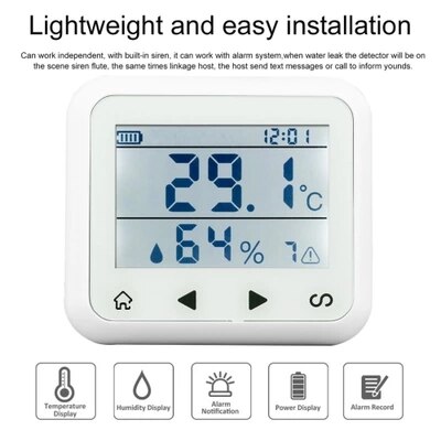 TD32 Led Instelbare Temperatuur En Vochtigheid Alarm Sensor Detector Alarm Beschermen De Persoonlijke En Materiële