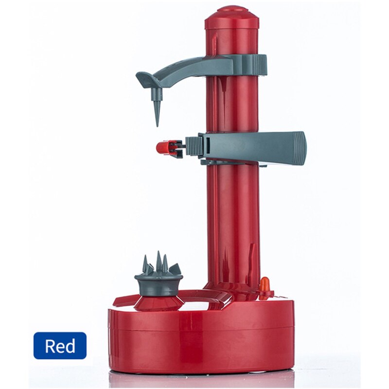 1PC Electric Spiral Apple Peeler Cutter Slicer Fruit Potato Peeling Automatic Battery Operated Machine Peeling Supplies: Red AU
