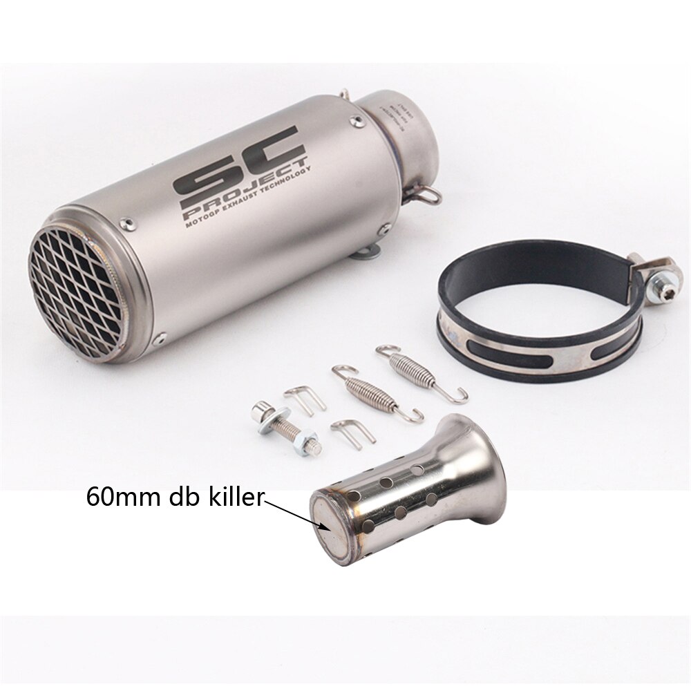 51mm 61mm Motorcycle Exhaust Pipe SC Racing Project Escape Moto Muffler For Pit Bike Cafe Racer pcx r6 z900 mt07 g310gs er6n fz6: C-60mm