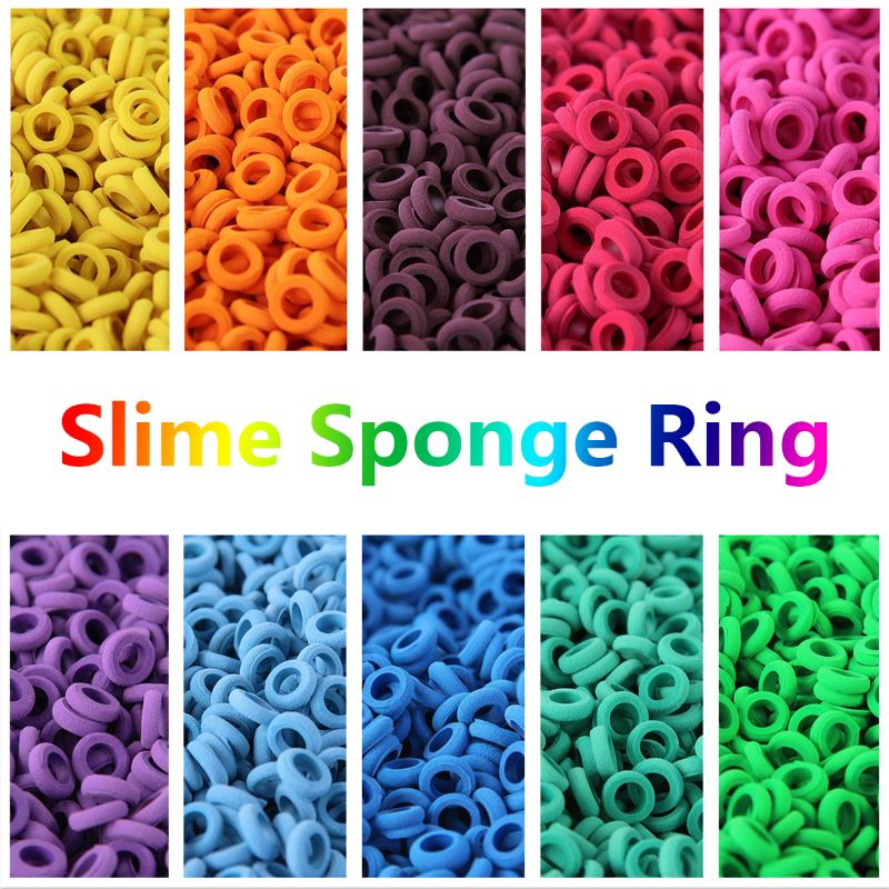 OOTDTY 90pcs Slime Sponge Rings For Slime Charms Supplies For Butter Fluffy Cloud Slime Clear Slime Kit Stuff Decor