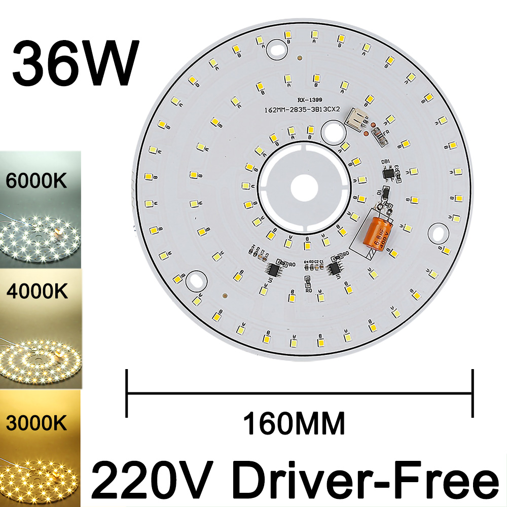 Panel de lucha sin controlador AC220V, 6W, 9W, 12W, 18W, 24W, 2835 SMD, accesorios de fuente de luz LED DIY para reemplazar bombillas de araña domésticas: Rosa