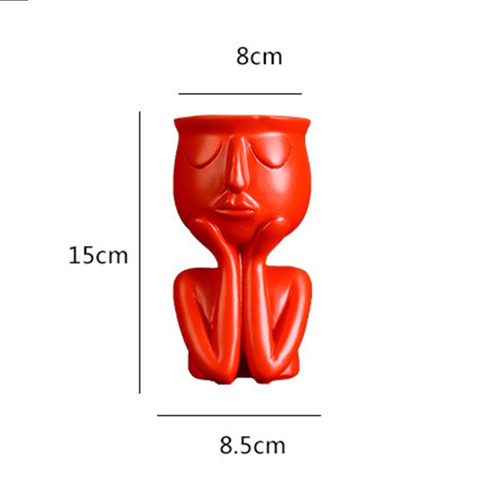 ESTATUILLA con cabeza para niña, maceta de resina para plantas suculentas, maceta para cultivo de plantas de jardín, adornos decorativos de Mesa para el hogar