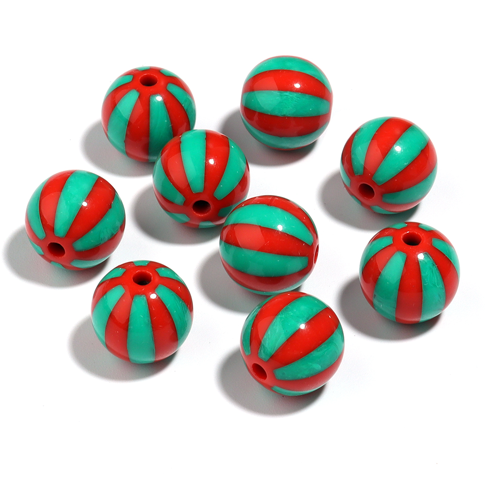 12mm 16mm 20mm akryl runde perler farvede stribede løse spacerperler til gør-det-selv håndlavede charms armbånd øreringe smykker fremstilling: Lyserød / Andet