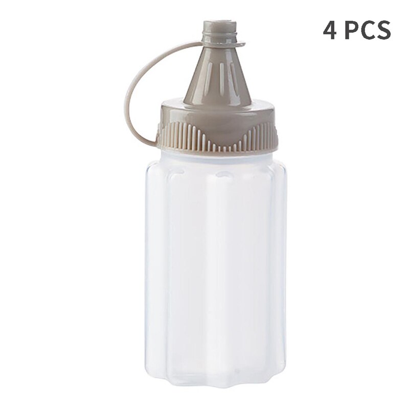 4PCS/Set Mini Portable Seasoning Box Jam Squeeze Bottle Suit Barbecue Seasoning Sauce Bottle Kitchen Transparent Spice Jar: Squeeze bottle 4pcs