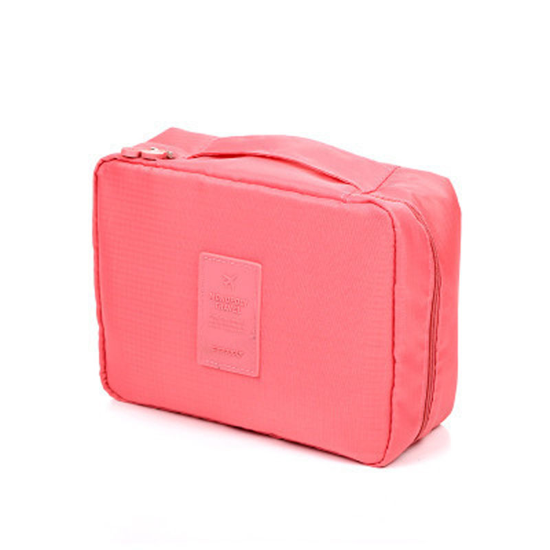 Bolsa de cosméticos para hombre de gran capacidad, bolsa de cosméticos para mujer, bolsa de almacenamiento portátil, bolsas de lavado a prueba de agua, bolsas de viaje multifunción: watermelon red