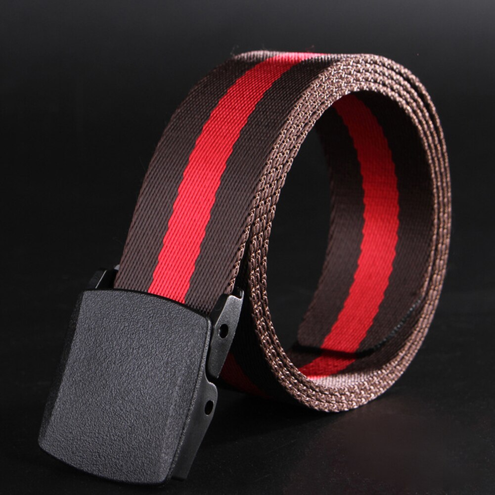 Cinturón de nailon de cintura de punto a rayas informal para hombres adultos cinturón antialérgico cinturón de seguridad sin Metal con resistencia al desgaste