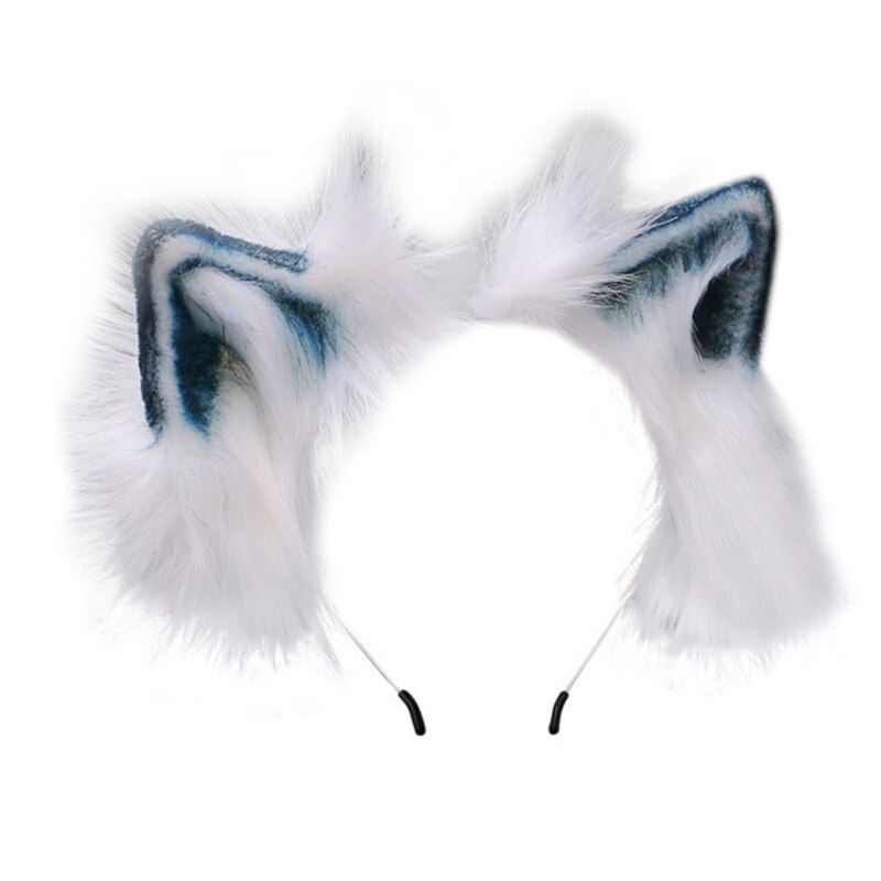 Furry Bendable Cat Ears Headband Flurry Plush Animal Lolita Cosplay Hair Hoop: DB