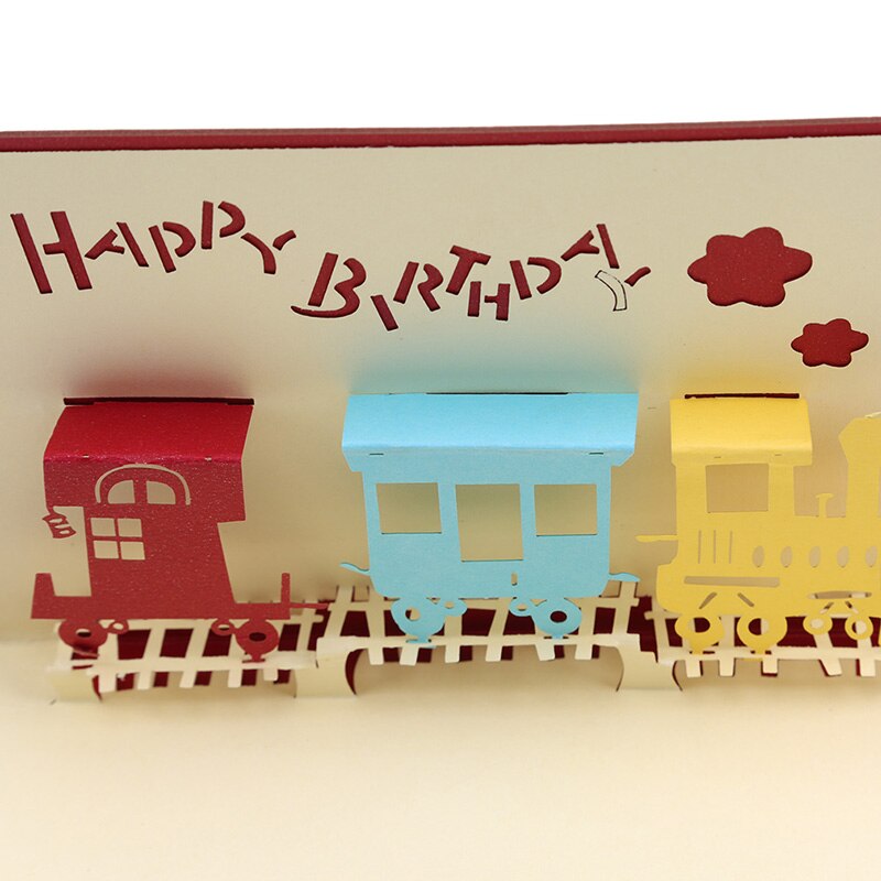 Tarjetas 3D UP invitaciones de boda invitación tren ducha boda felicitación tarjeta aniversario unicornio postal