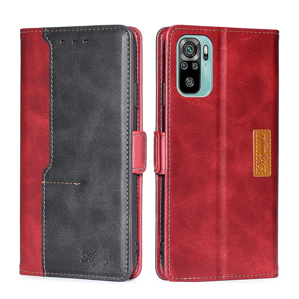 Para xiaomi redmi nota 10 4g 10s caso carteira livro magnético flip capa para redmi nota 10 note10s couro sacos de telefone titular do cartão: Redmi Note 10 / red-gray