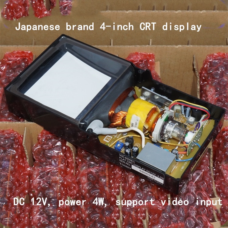 Micro 4-inch CRT black-and-white display supports video input V4W 4 12-inch electron tube