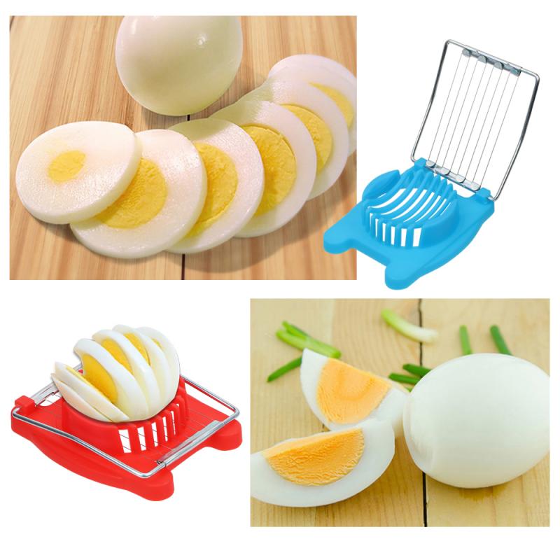 2 Colors Three In One Wheat Straw Egg Cutter Convenient Multifunctional Split Device Food Divider Slicer Egg Slicer Tool