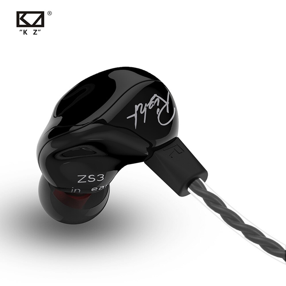 Kz ZS3 1DD Dynamische Oortelefoon In Ear Audio Monitoren Ruisonderdrukkende Hifi Muziek Sport Oordopjes Met Microfoon Headset Oortelefoon