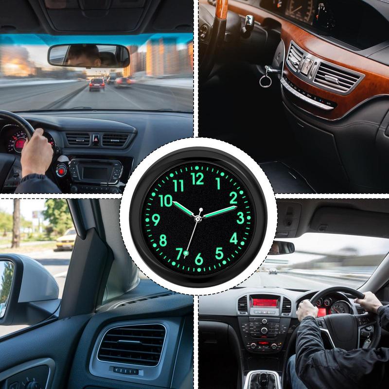 Autoklok Lichtgevende kleine analoge klok Stick-On Mini digitaal horloge Mechanica Quartz Klokken Auto Ornament Auto Auto-accessoires