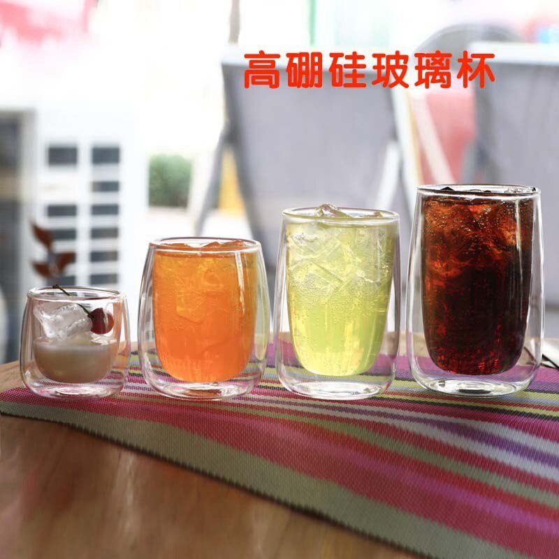 Copas de vino, vaso para beber, whisky, vodka, taza para café, zumo, agua, tazas de té creativas, taza de vidrio con doble fondo para el hogar