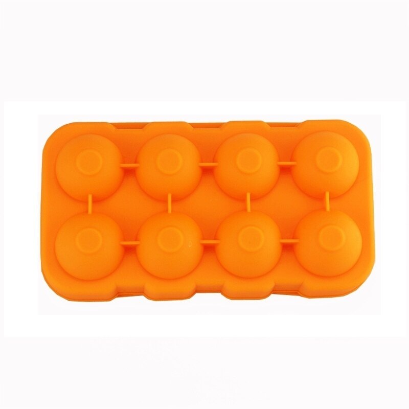 8 huller stor kugle silikone isterning whisky cocktail drinks kugle isform bakke: Orange