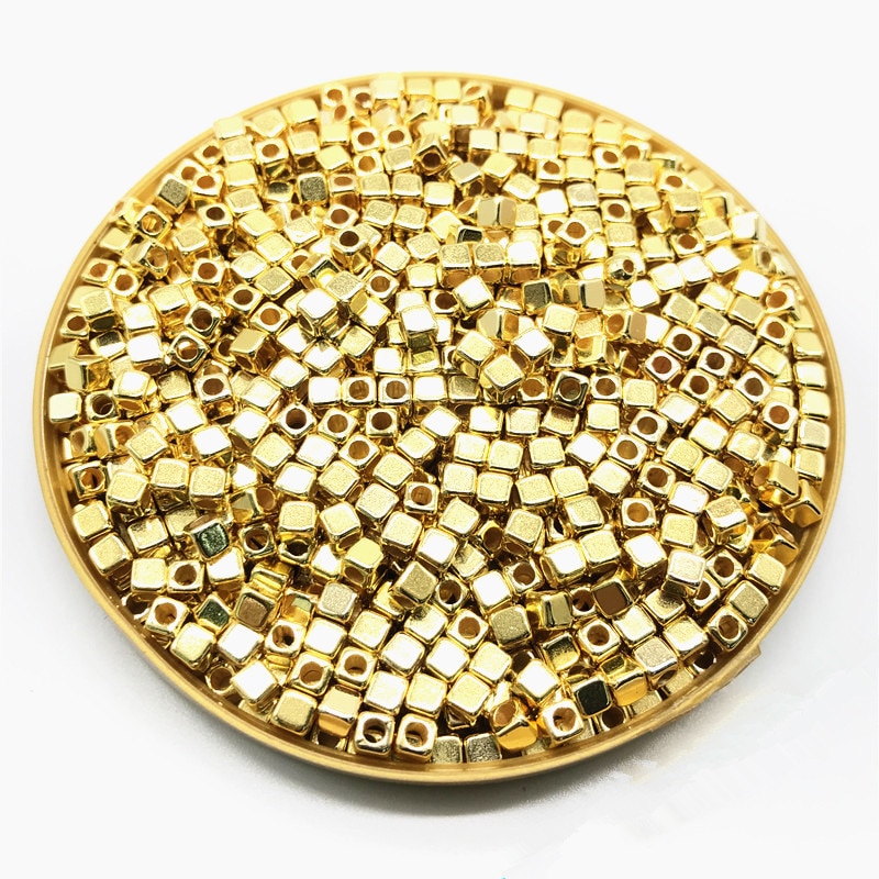 200Pcs 4mm Acryl Plated CCB Vierkante Zaad Ruimte Kralen voor Sieraden Maken DIY Armband Kettingen: 01