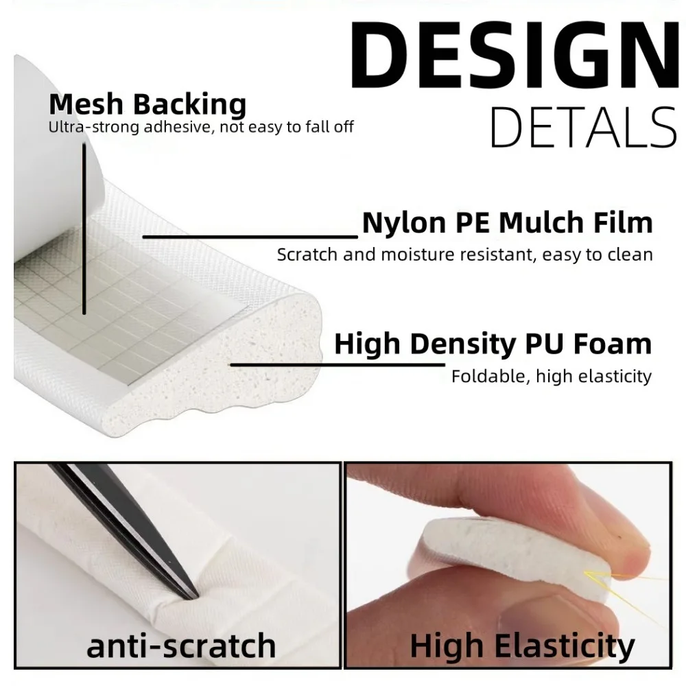 3M Window Door Weather Seal Strip–Adhesive Acoustic Foam Wedge Windproof&Soundproof Gap Filler for Doors Windows Insulation