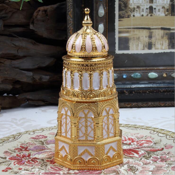 European tower shape automatic toothpick dispenser metal toothpick holder for toothpicks stash container for teethpickers YQT037