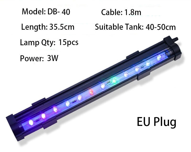 1W/2W/3W/4W Aquarium Light LED Waterproof Fish Tank Lighting Underwater Fish Lamp Aquariums Decor Plant Lamp 100-240V Lights: DB-40 EU