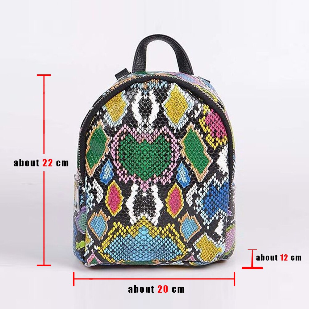 SARAIRIS INS Multi Snake Printed Female Backpack Women Cool Mini Top Handle Bag Unique Ladies