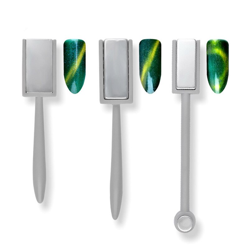 Nail Art Magnet Stick Board for Gel Varnish 9D Cat's Eye Line Strip Effect Square Round Shape Strong Magnetic Nail Tool