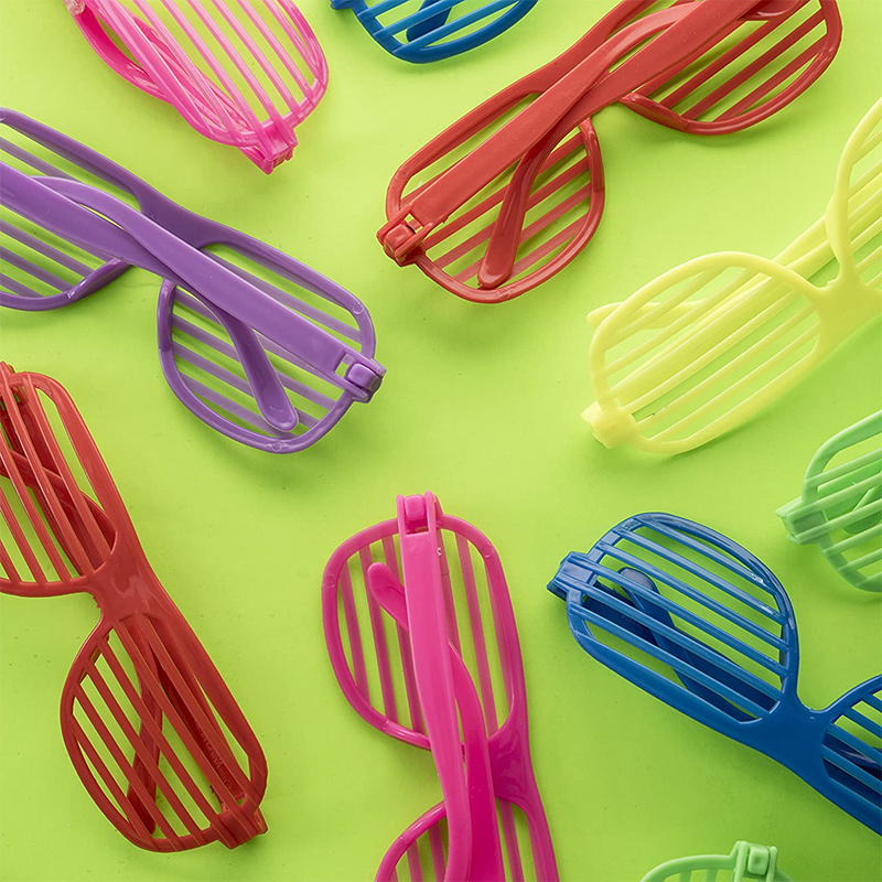 80s Neon Plastic Shutter Shades Glasses Shades Sunglasses Eyewear Kids Party Favors Wedding Dance Accessory/Cosplay Costume