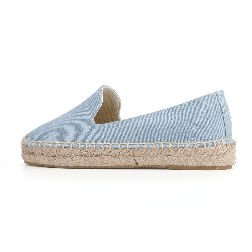 Alpargatas informales de tela vaquera para Mujer, Zapatillas de deporte de lino con dibujos animados, ,