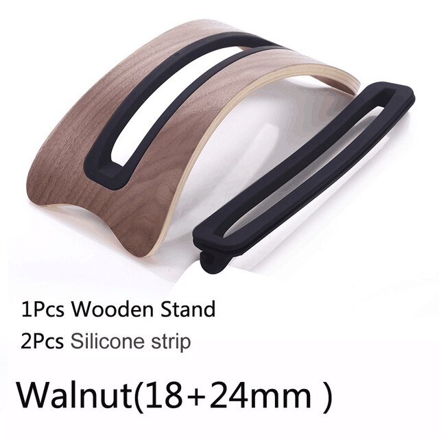 Træ lodret stationær bærbar computer holder holder base beslag dock til 13.3/15.4/16 tommer macbook pro 11.6/13.3 tommer macbook air: Valnød -18mm 24mm