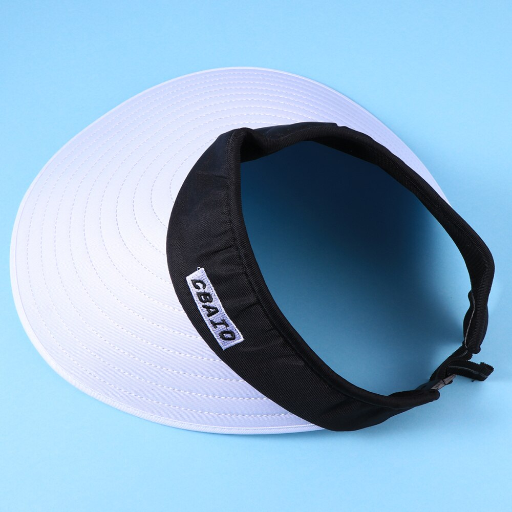 Sports Tennis Cap Summer Outdoor Cap Folding Hat All-matching Cap for Men (White Hat and Black)