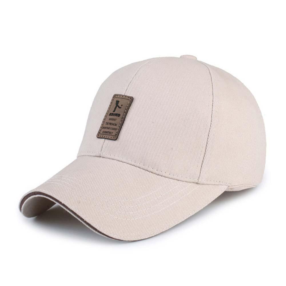 Sports Men Women Beach Cap Summer Plain Curved Outdoor Sun Block Baseball Cap Adjustable Hat: Light Beige