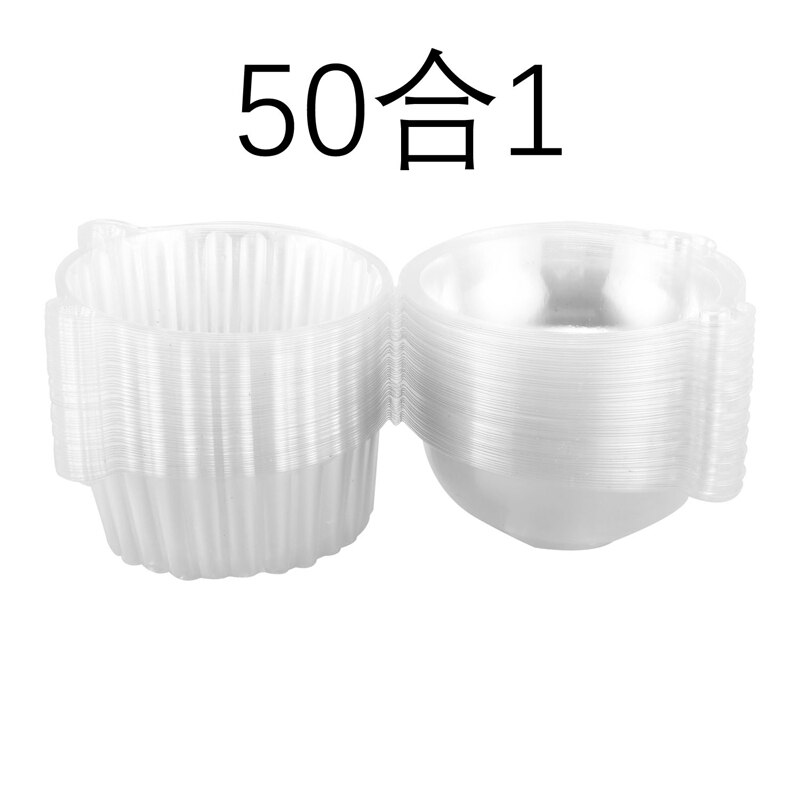 50 X Enkele Plastic Clear Cupcake Houder/Cake Container Dome Muffin Carrier: Default Title