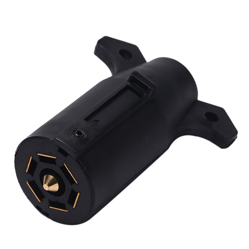 7 Way Round RV Style Trailer Light Plug Connector Adaptor Camper Boat Car