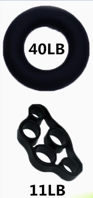 2Pcs/set Hand Gripper Grip Silicone Ring Hand Resistance Band Finger Stretcher-Exercise Forearm Wrist Training Carpal Expander: black set