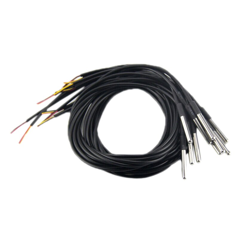 10pcs Temperature Sensor Waterproof Water Temperature Thermometer Probe DS18B20 NC99