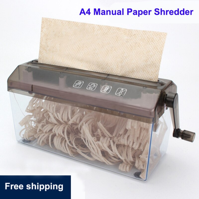 Mini trituradora destructora de documentos de papel, cortadora Manual, trituradora de papel Manual, herramienta de archivo de documentos para escuela oficial