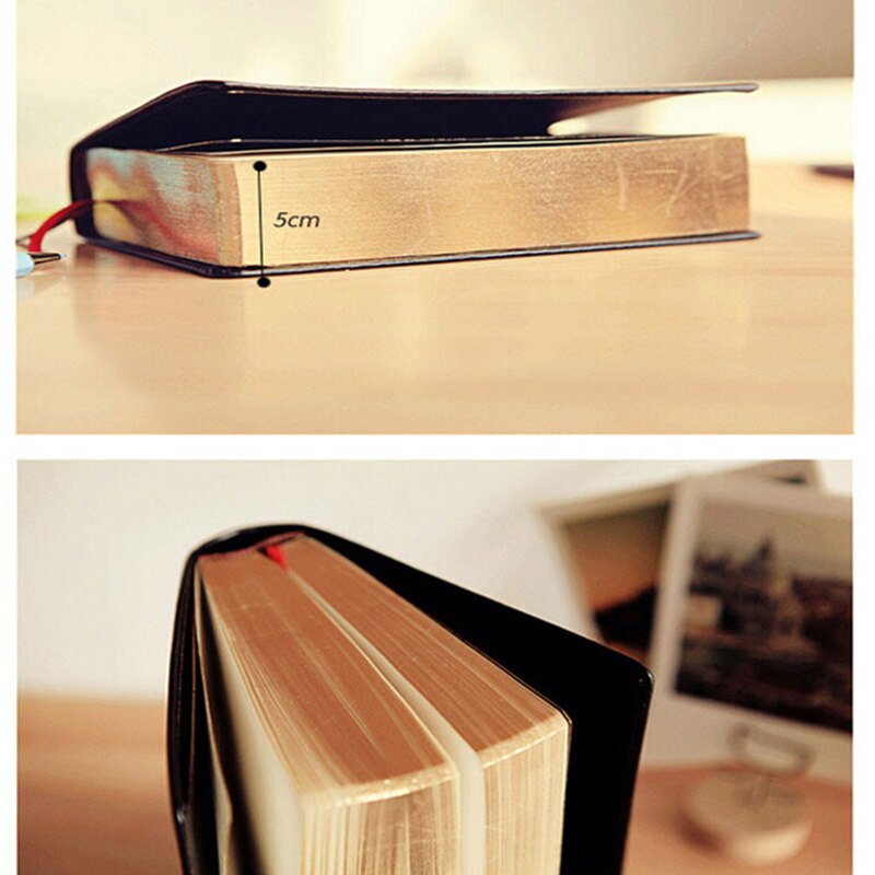 Bloc-notes Vintage en papier épais PU + papier, carnet de notes, journal intime, Agenda, fournitures de papeterie noires pour école et bureau