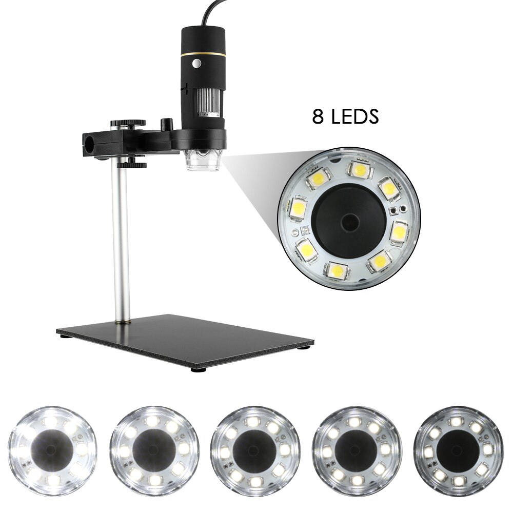 1000X Vergrößerung USB Digital Mikroskop mit OTG Funktion Endoskop 8-LED Licht Lupe Lupe mit Stand