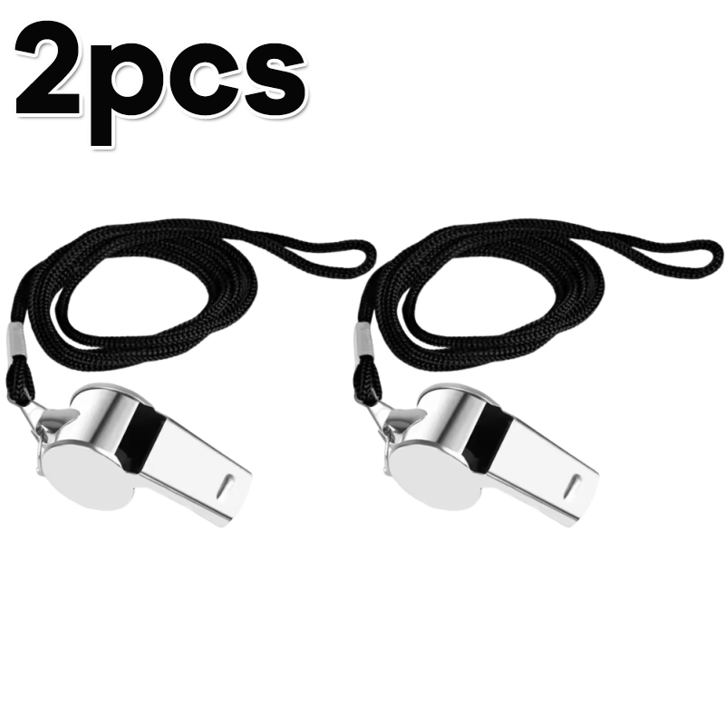 Stainless Steel Whistle with Lanyard Outdoor Referee Super Loud Whistle Cheerleader Sporting Goods for Training: Yellow